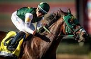 WHAT HORSE FINISHED SECOND TO JUSTIFY IN THE 2018 SANTA ANITA DERBY?
